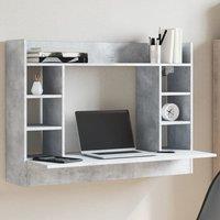 Berkfield Home Wall-Mounted Desk Concrete Grey 105x48x75 cm Engineered Wood | Size: 105 x 48 x 75 cm