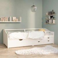 Berkfield Home 3-Seater Day Bed with Drawers White Solid Pinewood 90x200 cm