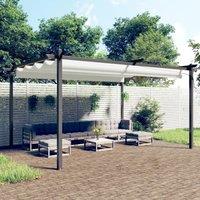 Berkfield Home Garden Gazebo with Retractable Roof 4x3 m Cream in Beige