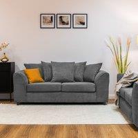 Abakus Direct Jumbo Grid 3 Seater Sofa with Cushions in Grey, Beige or Green in Grey