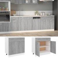 Berkfield Home Drawer Bottom Cabinet Grey Sonoma 80x46x81.5 cm Engineered Wood