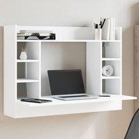 Berkfield Home Wall-Mounted Desk White 105x48x75 cm Engineered Wood | Size: 105 x 48 x 75 cm