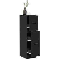 Berkfield Home Apothecary Cabinet Black 30x41x118 cm Engineered Wood | Size: 30 x 41 x 118 cm