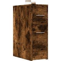 Berkfield Home Narrow Bathroom Cupboard with Wheels Smoked Oak Engineered Wood in Brown