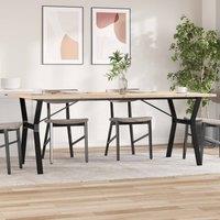 Berkfield Home Dining Table Y-Frame 200x100x75.5 cm Solid Wood Pine & Steel in Brown