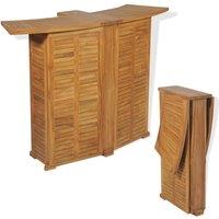 Berkfield Home Folding Bar Table 155x53x105 cm Solid Teak Wood in Brown | Size: 155 x 53 x 105 cm
