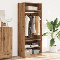 Berkfield Home Wardrobe Artisian Oak 80x50x200 cm Engineered Wood in Brown | Size: 80 x 50 x 200 cm