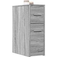 Berkfield Home Narrow Bathroom Cupboard with Wheels Grey Sonoma Engineered Wood