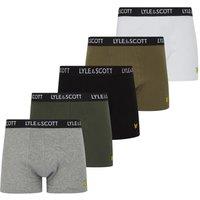 Lyle & Scott Men's Miller 5 Pack Underwear Black/Capers/Bright White/Grey Marl/Climbing Ivy | Size: Medium