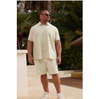 BadRhino Men's Elasticated Linen Shorts in Natural | Size: 4XL