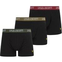 Lyle & Scott Men's Barclay 3 Pack Underwear Black/ Multi Waistbands in Black | Size: XL