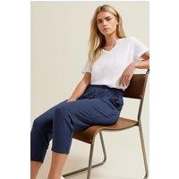 M&Co Women's Cropped Hareem Trousers in Dark Navy | Size: 18L