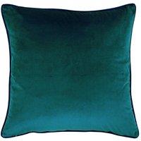 Furn Meridian Velvet Piped Cushion in Mid Blue | Size: 55 cm x 55 cm