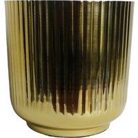 Leaf 20cm Gold Fluted Metal Planter