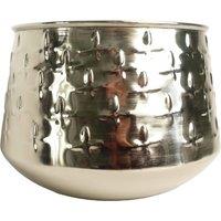 Leaf 18cm Silver Cross Metal Planter