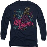 Disney Princess Power Jasmine, Rapunzel, Ariel Line Art T-Shirt, Navy | Size: 2XL