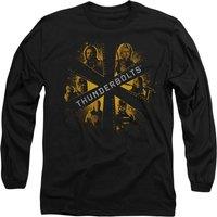 Marvel Thunderbolts Asterisk Disposable Delinquents Long Sleeve T-Shirt, Black | Size: 2XL