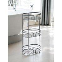 Showerdrape Dante Modern 3-Tier Floor Caddy - Bathroom Storage in White, Grey, Pink, Chrome, Black, Sage Green in Grey