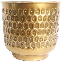 Leaf 20cm Gold Honeycomb Metal Planter