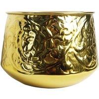Leaf 18cm Gold Swirl Metal Planter