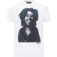 Dsquared2 Men's Cool Fit Bob Marley Quote Design White T-Shirt | Size: Large