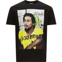 Dsquared2 Men's Cool Fit Bob Marley Logo Black T-Shirt | Size: Large