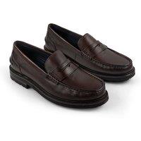 Amen Shoes Men's Antrim Leather Formal Loafers in Brown | Size: 10