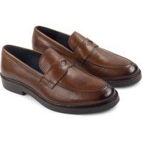 Amen Shoes Men's Waterford Leather Formal Loafers in Brown | Size: 7