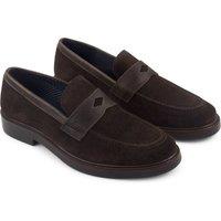 Amen Shoes Men's Waterford Leather Formal Loafers in Dark Brown | Size: 7