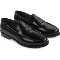 Amen Shoes Men's Portrush Leather Formal Loafers in Black | Size: 9