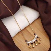 The Colourful Aura Women's Indian Nazarian Gold Mangalsutra Stone Necklace