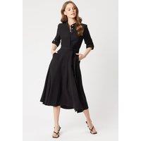 Roll Sleeve Midi Dress Black