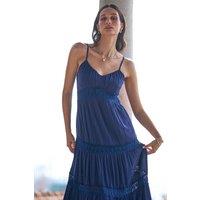 Yumi Women's Navy Lace Tiered Strappy Maxi Dress | Size: 16