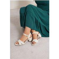 Long Tall Sally Women's Cross Over Block Heels in White | Size: 8