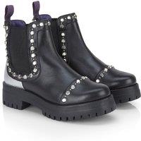 Amen Shoes Women's Avril Studded Leather Chelsea Boots in Black | Size: 8