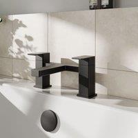 Balterley Square Deck Mounted Bath Filler Tap & Dual Levers - Matt Black