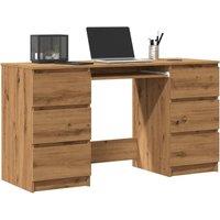 Berkfield Home Writing Desk Artisan Oak 140x50x77 cm Engineered Wood in Brown | Size: 140 x 50 x 77 cm