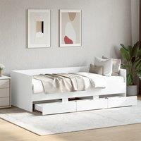 Berkfield Home Daybed with Drawers without Mattress White 75x190 cm Small Single