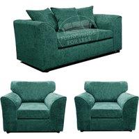 Monaco Chenille Fabric 3 Piece Sofa Suite - 2 Seater and 2 Armchairs
