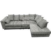 Monaco Chenille Fabric Large 5 Seater L Shaped Corner Sofa Right Hand Facing