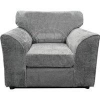 Monaco Chenille Fabric Single Seater Armchair Curved Arm