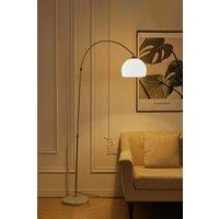 Contemporary Curved Floor Lamp with Marble Base Height Adjustable 130-180CM