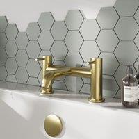 Balterley Round Minimalist Deck Mounted Bath Filler Tap Brushed Brass in Metallics
