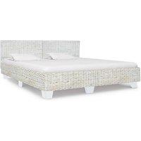 Berkfield Home Bed Frame Grey Natural Rattan 180x200 cm Super King