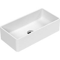 Balterley Countertop Vessel Basin for Modern Bathroom Vanity, Matt White, 465mm in White