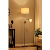 2 Light Floor Lamp with Swivel Shade for Living Room Lighting