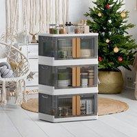 Stackable Foldable 3-Tier Storage Box Wardrobe 49*31*87 CM
