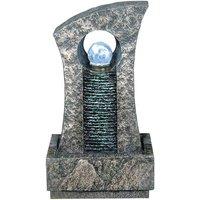 Primrose Ripple Effect Crystal Ball Water Feature with White LED Lights 59cm in Grey
