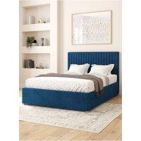 Aspire Grant Electric Adjustable Bed Upholstered in Plush Velvet Fabric with Pocket Sprung Mattress UK Made in Navy | Size: Double