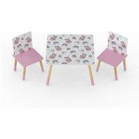 KUDL HOME Peppa Pig Pattern Table & Chairs in Pink